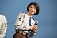 「図書館戦争 THE LAST MISSION」の完成報告会見に出席した榮倉奈々。