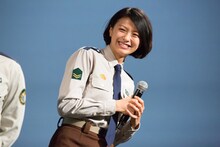 「図書館戦争 THE LAST MISSION」の完成報告会見に出席した榮倉奈々。