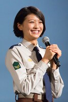 「図書館戦争 THE LAST MISSION」の完成報告会見に出席した榮倉奈々。