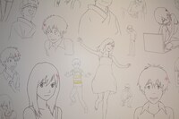 「バケモノの子」展の様子。