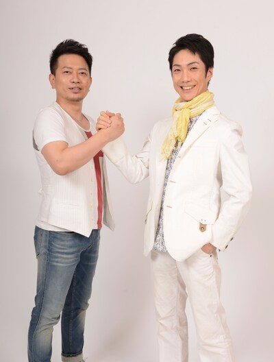 左から宮迫博之（雨上がり決死隊）、野村萬斎。(c)2016「スキャナー」製作委員会