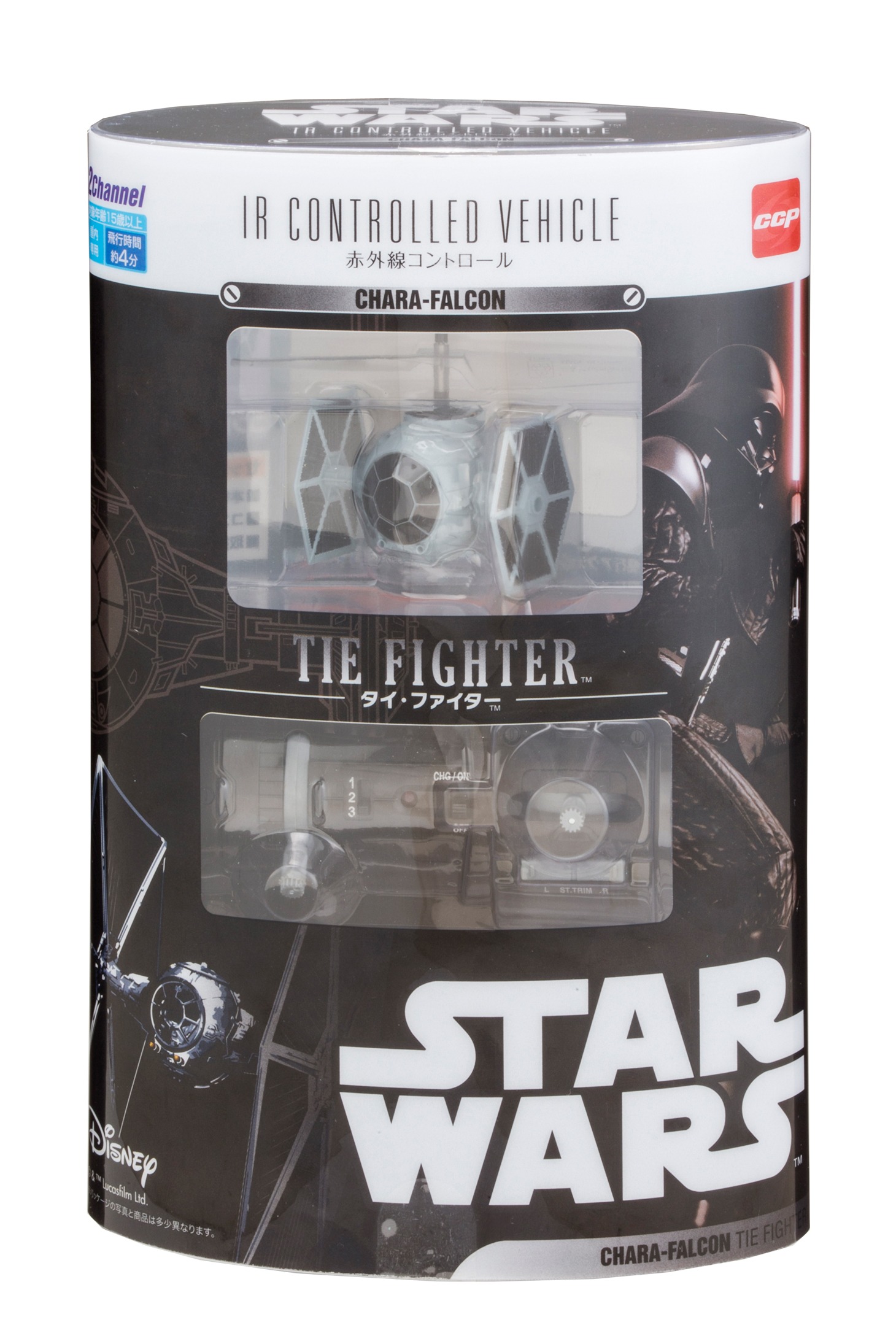 「赤外線コントロール キャラファルコン スター・ウォーズ」タイ・ファイターの商品パッケージ。(c)＆TM Lucasfilm Ltd.