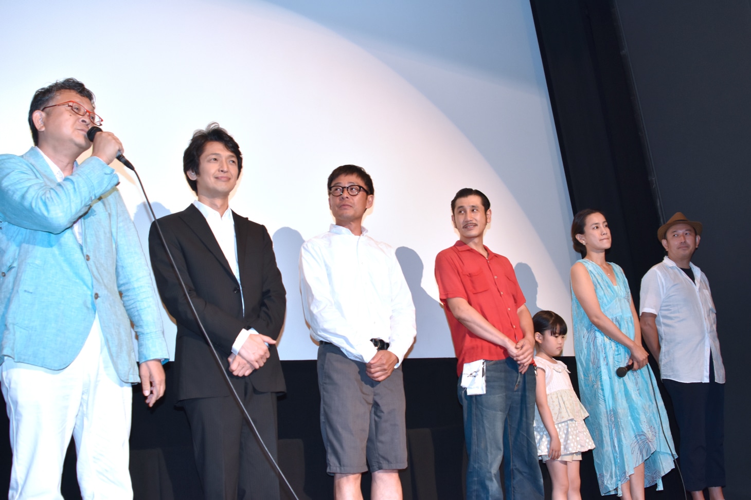 「お盆の弟」初日舞台挨拶の様子。