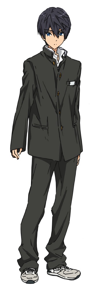 今作の主人公・七瀬遙（CV：島崎信長）。岩鳶中学校の1年生。フリーを泳ぐことに強いこだわりを持っている。(c)2015 おおじこうじ・京都アニメーション/ハイスピード製作委員会
