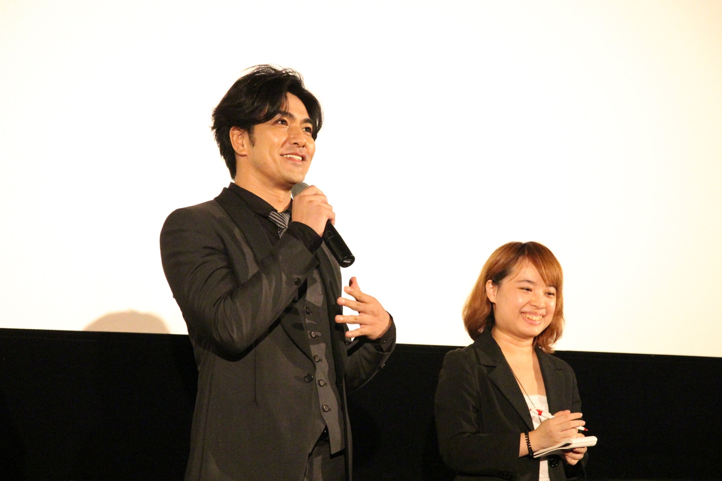 「猫侍 南の島へ行く」台湾プレミアイベントに登壇した北村一輝。(c)2015「続・猫侍」製作委員会