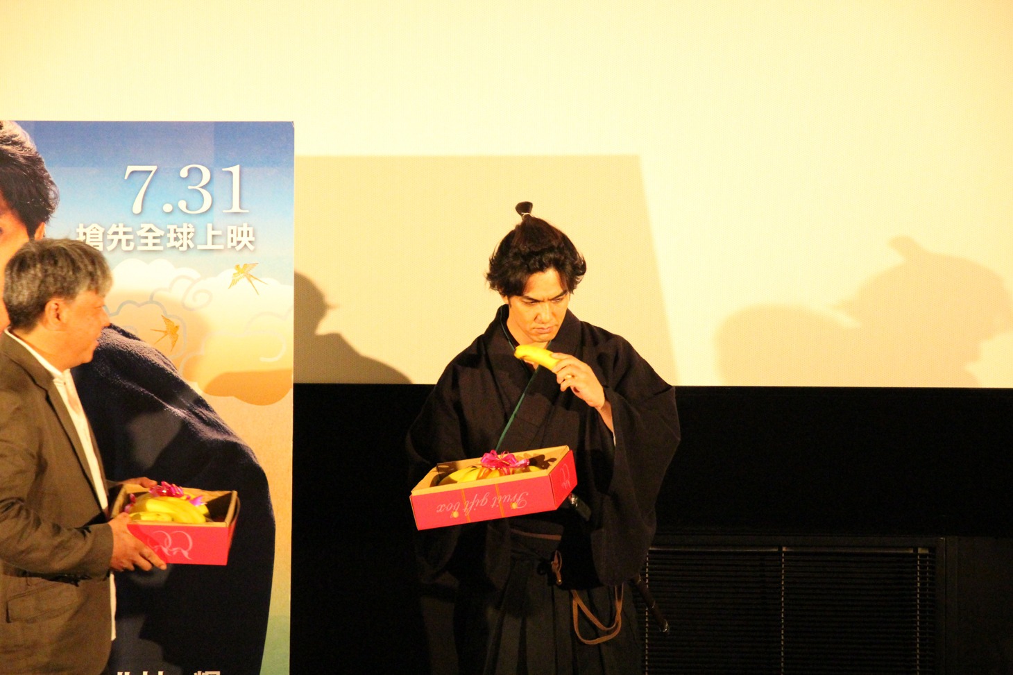 「猫侍 南の島へ行く」台湾プレミアイベントの様子。(c)2015「続・猫侍」製作委員会