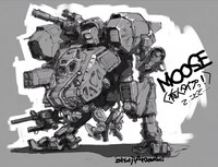 荒牧伸志の「チャッピー」描き下ろしイラスト。(c)2015 Columbia Pictures Industries, Inc., LSC Film Corporation andMRC II Distribution Company L.P. All Rights Reserved.