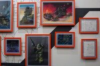 「メカニックデザイナー 大河原邦男展」会場の様子。