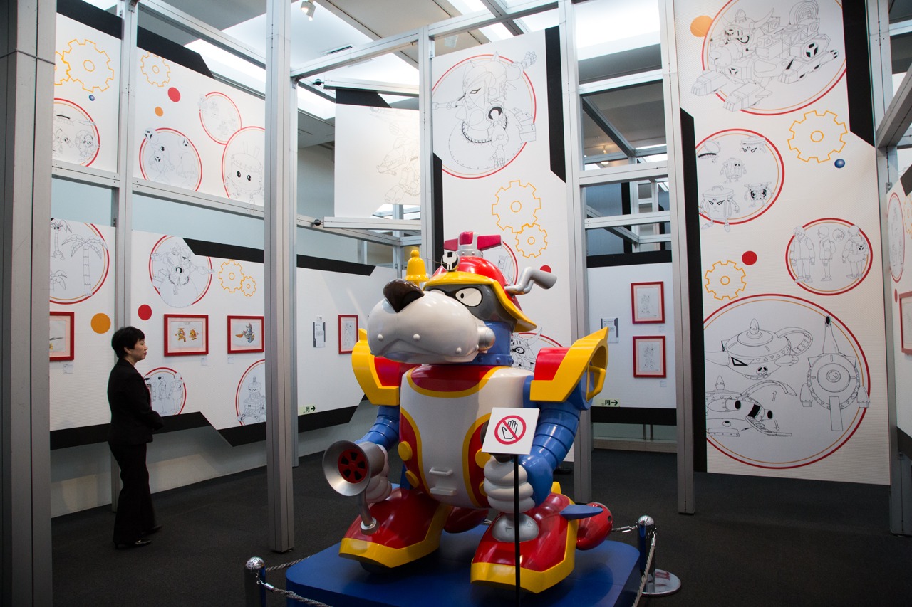 「メカニックデザイナー 大河原邦男展」会場の様子。