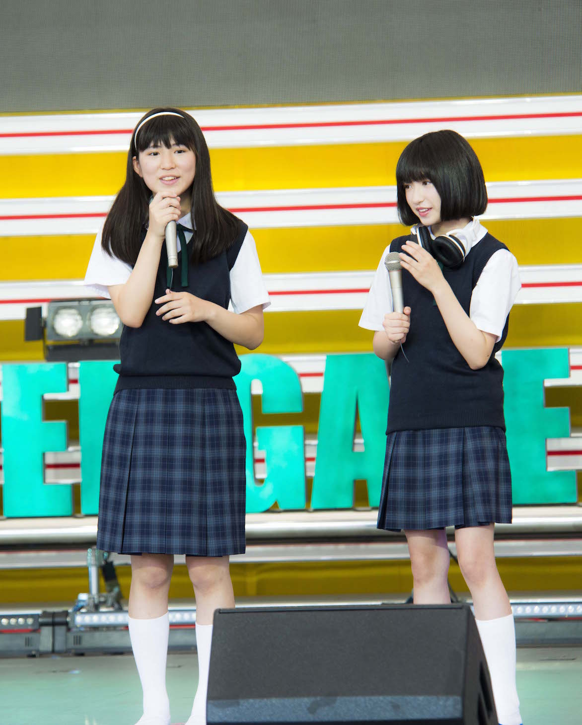 8月2日の「TOKYO IDOL FESTIVAL 2015」にて結成を発表した「ずんね from JC-WC」の2人。(c)2015 女子トイレ清掃組合