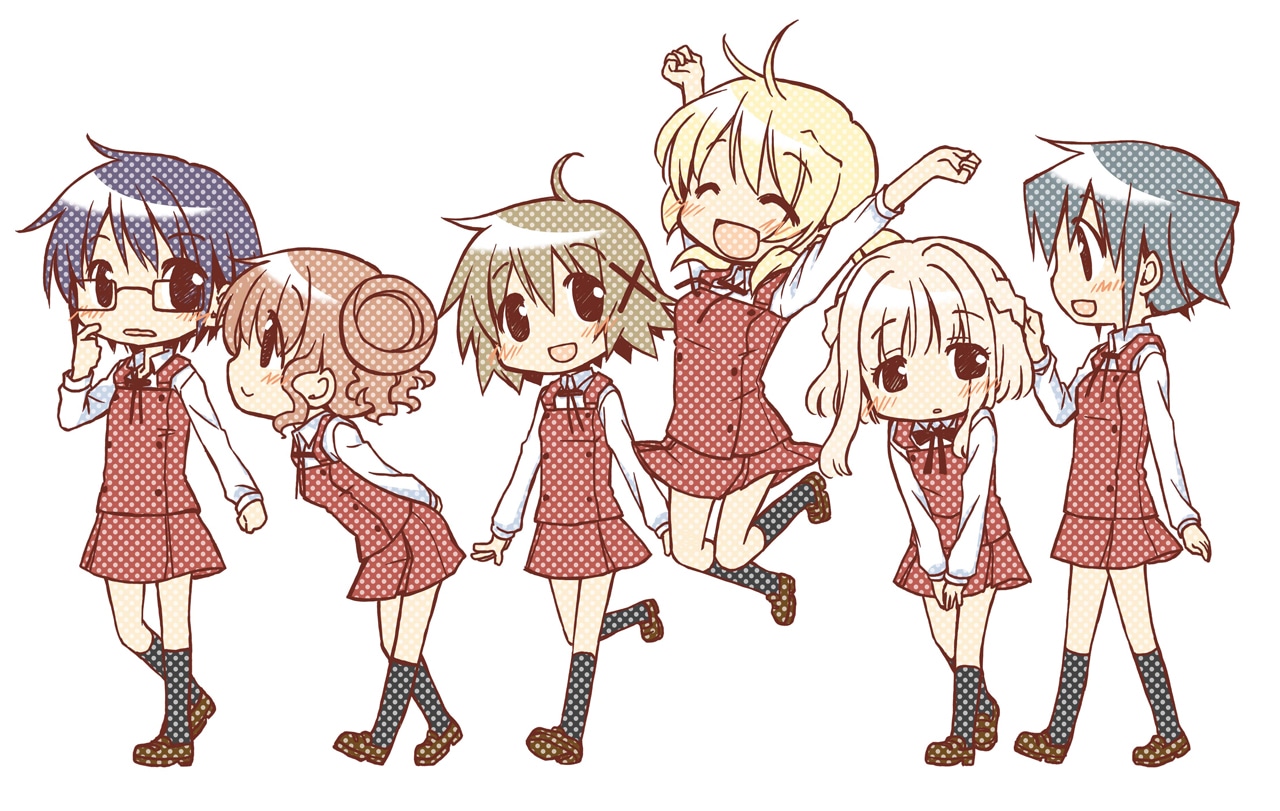 「『ひだまりスケッチ』ファンディスク もうすぐ！『ひだまりスケッチ×ハニカム』」ジャケット裏イラスト 2012年 (c)蒼樹うめ・芳文社／ひだまり荘管理組合