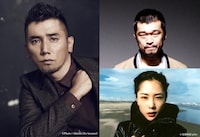 「永い言い訳」に出演する本木雅弘（左）、竹原ピストル（右上）、深津絵理（右下）。