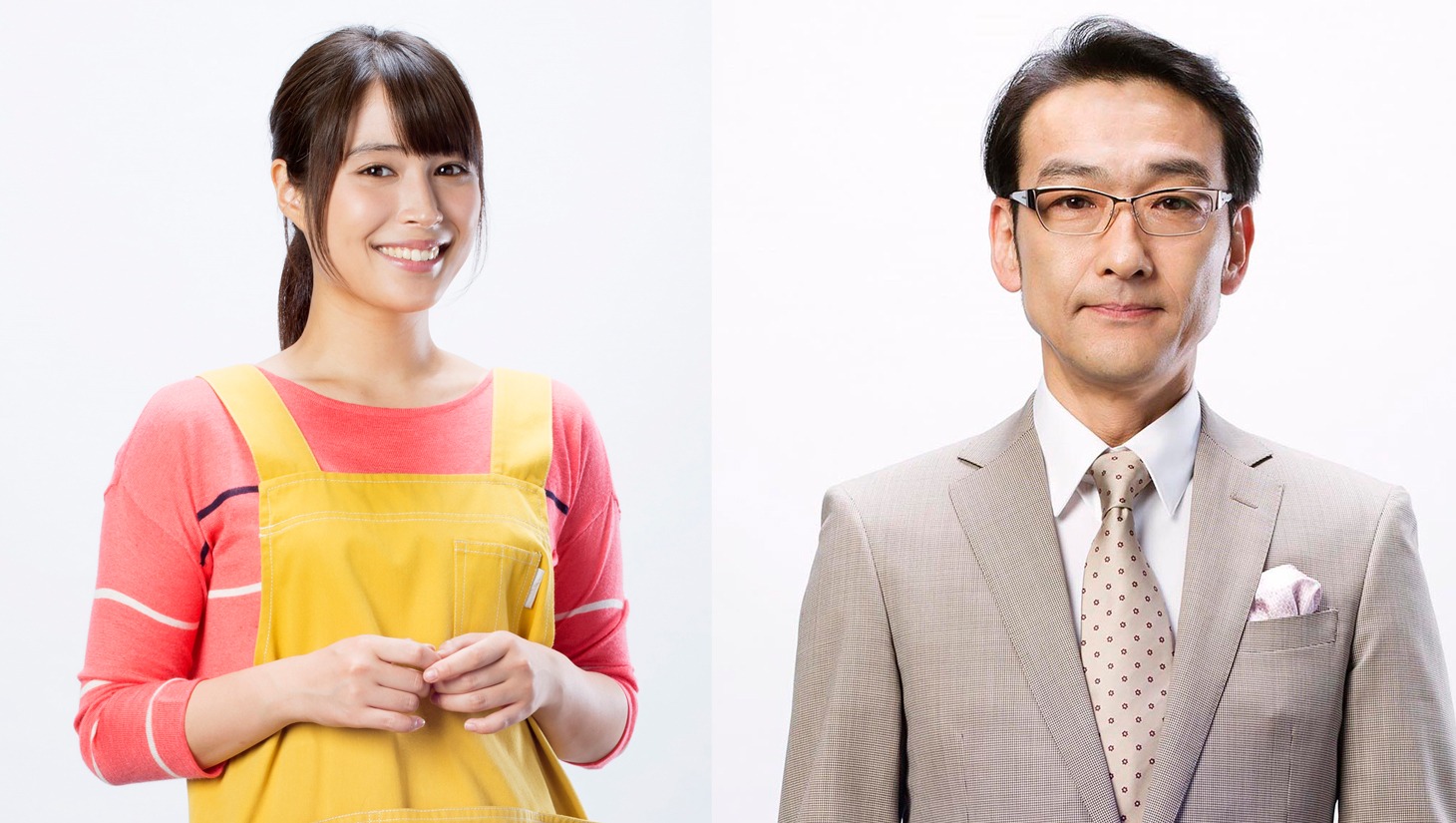 小林みち子を演じる広瀬アリス（左）、佐々木和男を演じる吹越満（右）。