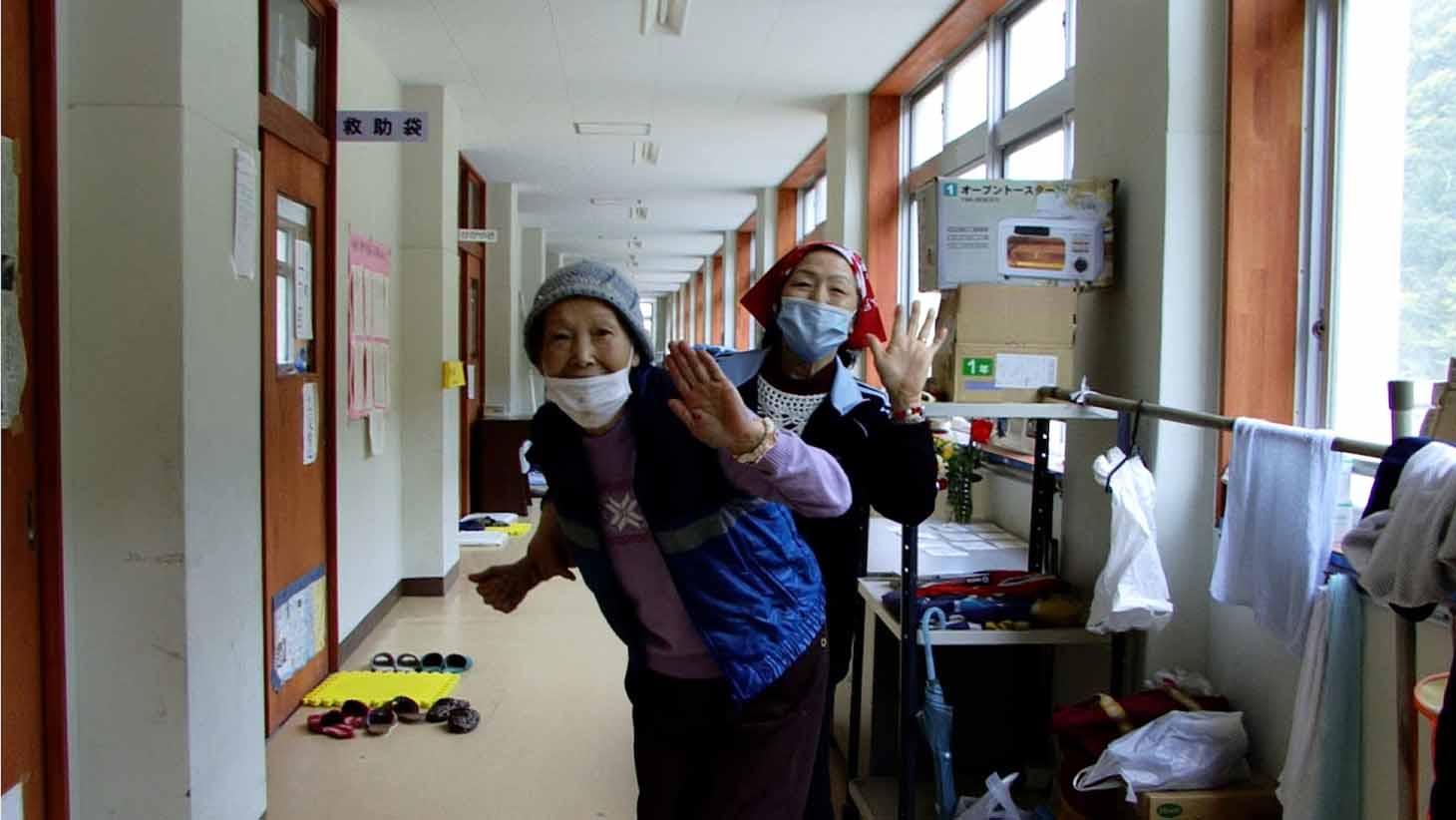 「石巻市立湊小学校避難所」
