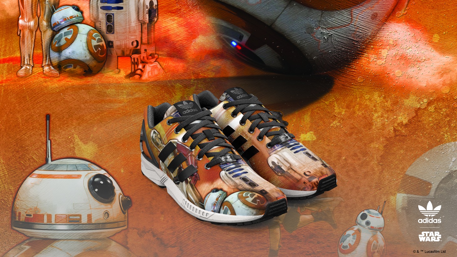 「mi ZX Flux Photo APP」の「スター・ウォーズ／フォースの覚醒」グラフィックイメージ。