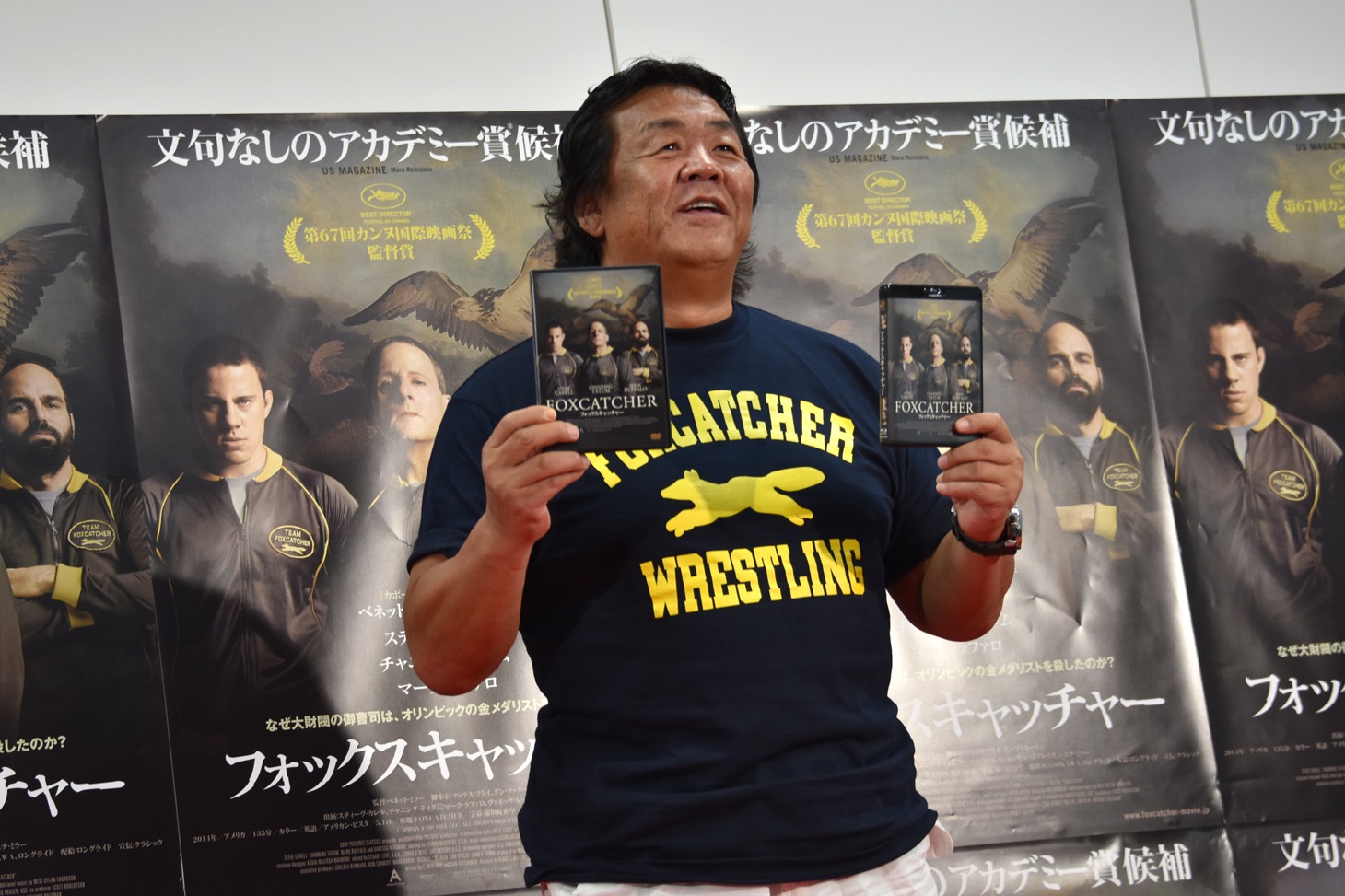 「フォックスキャッチャー」DVD発売記念イベントに出席した長州力。