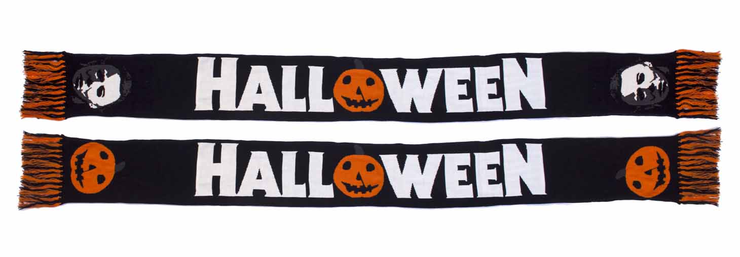 Halloween Scarf（40ドル）の表面と裏面。