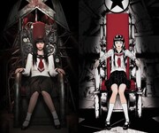 左より、「ライチ☆光クラブ」のヒロイン・カノンに扮した中条あやみ、原作のカノン。(c)2016『ライチ☆光クラブ』製作委員会