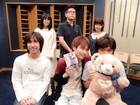 （上段左から）仲谷明香、長南翔太、小堀幸。（下段左から）平川大輔、代永翼、佐藤拓也。