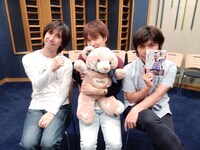 （左から）墨染楓役の平川大輔、河内遥役の代永翼、常盤恭一役の佐藤拓也。