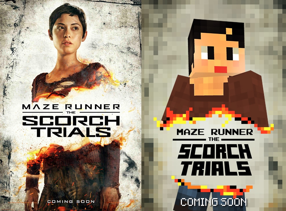 「メイズ・ランナー2：砂漠の迷宮」マインクラフト版ポスター（ブレンダ） (c)2015 Twentieth Century Fox Film Corporation. All Rights Reserved.