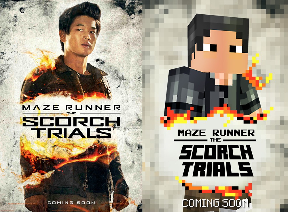 「メイズ・ランナー2：砂漠の迷宮」マインクラフト版ポスター（ミンホ） (c)2015 Twentieth Century Fox Film Corporation. All Rights Reserved.
