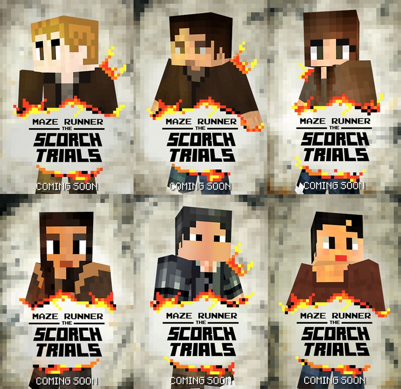 「メイズ・ランナー2：砂漠の迷宮」マインクラフト版ポスター (c)2015 Twentieth Century Fox Film Corporation. All Rights Reserved.