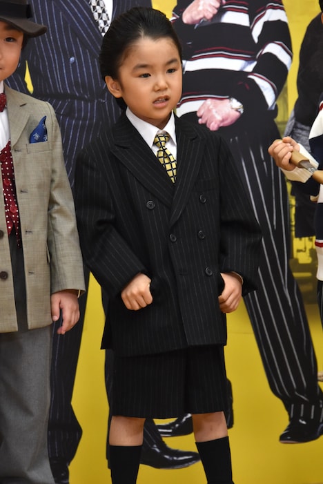 龍三親分に扮した寺田心くん。