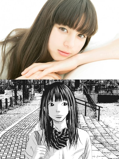 「セトウツミ」に出演する中条あやみ（上）、中条演じる樫村一期（下）。