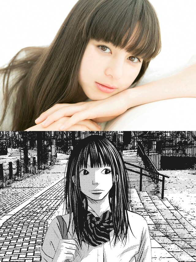 「セトウツミ」に出演する中条あやみ（上）、中条演じる樫村一期（下）。