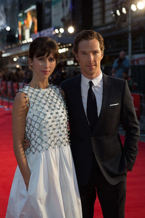 ベネディクト・カンバーバッチ（右）と妻のソフィー・ハンター（左）。