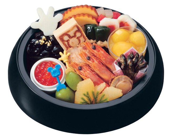 おせち・ミッキーマウス・シルエット三段重の一の重。(c)Disney