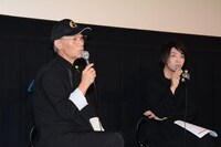 「ガンダムとその世界」トークイベントの様子。左から富野由悠季、落合陽一。