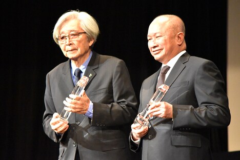 左から山田洋次、ジョン・ウー。