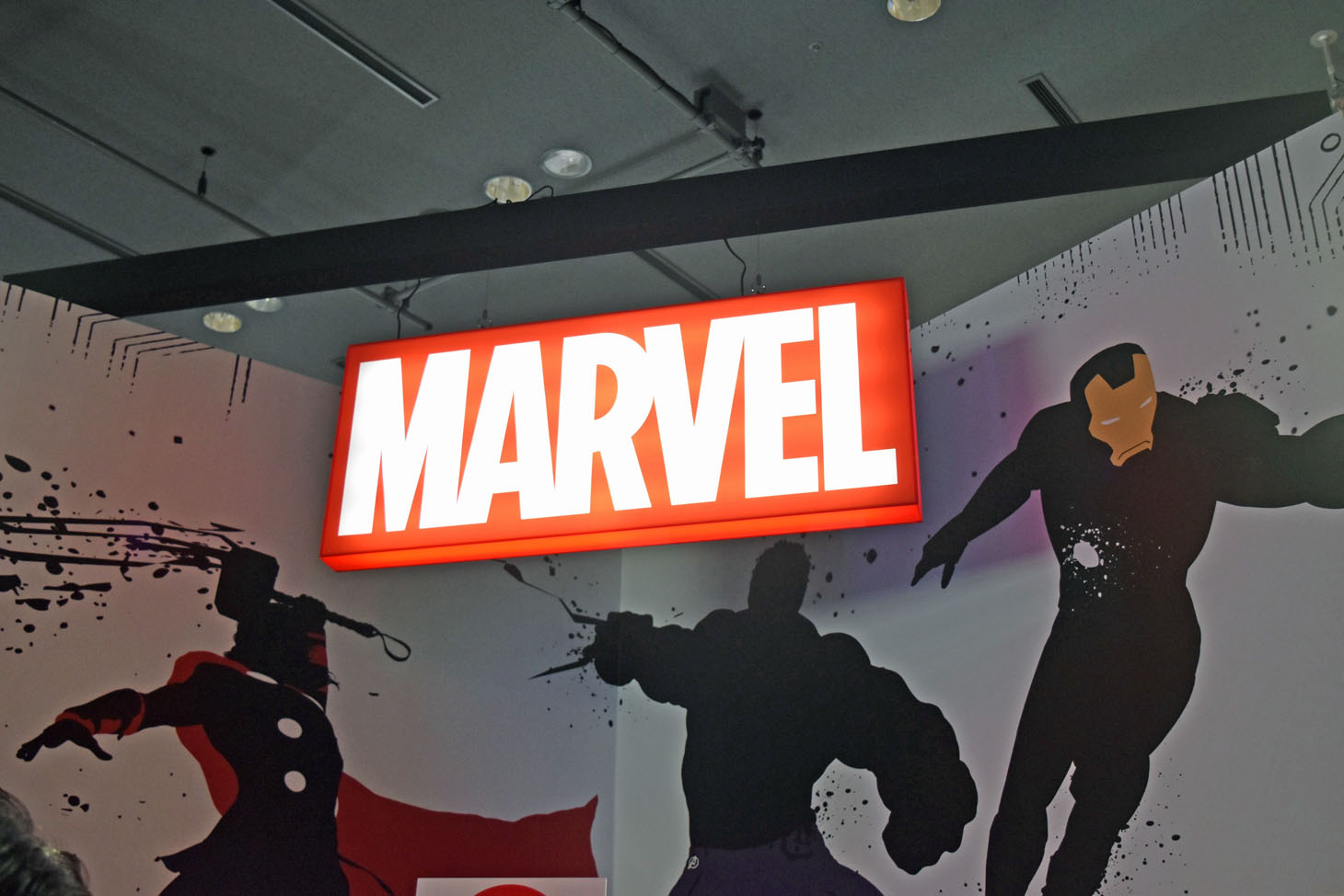 「HEROES:MARVEL HEROES」コーナーの様子。
