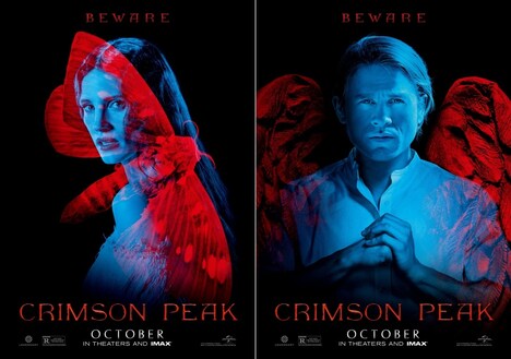 「クリムゾン・ピーク」前売り特典US版ポスター。左からジェシカ・チャステイン、チャーリー・ハナム。(c) Universal Pictures.