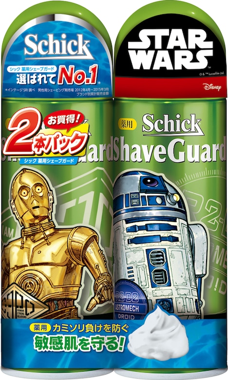 「薬用シェーブガード シェービングフォーム ダブルパック スター・ウォーズ デザイン缶」 (c) & TM Lucasfilm Ltd.