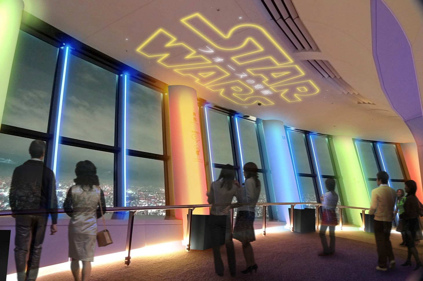 「STAR WARS TOKYO SKY WALK at TOKYO SKYTREE」の天望回廊装飾（イメージ）。