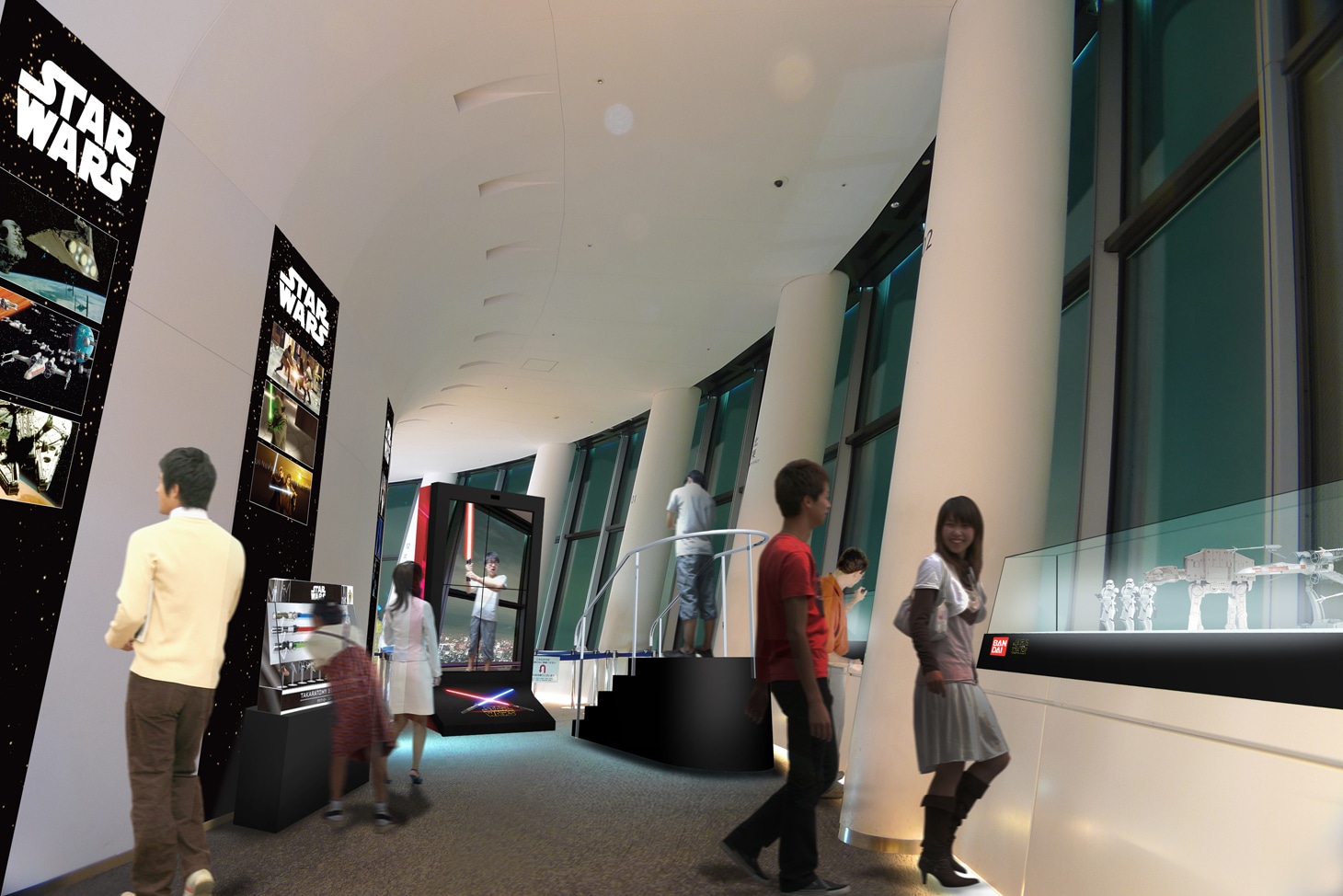 「STAR WARS TOKYO SKY WALK at TOKYO SKYTREE」の体感ライトセーバー（イメージ）。