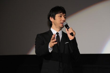 愛知・ミッドランドシネマ 名古屋空港にて「劇場版 MOZU」大ヒット御礼舞台挨拶に登壇した西島秀俊。