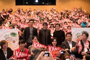 「ちちぶ映画祭2015」オープニングセレモニーの様子。左からマー・ジーシアン、永瀬正敏、ウェイ・ダーション。