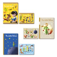 「みんなのくじ リトルプリンス 星の王子さまと私」C賞のノート＆ステッカーセット（全3種／A5ノート＆A6ステッカー）。