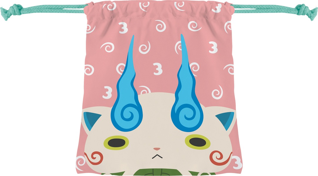 「一番くじ 映画 妖怪ウォッチ エンマ大王と5つの物語だニャン！」E賞の巾着ポーチ（コマさん）。(c)LMYWP2015