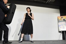 前蹴りを披露する武田梨奈。