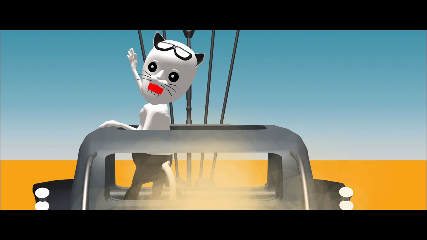「The Planet of Stray Cats」と「マッドマックス 怒りのデス・ロード」のコラボ映像より。(c)2014 PLUS heads inc.