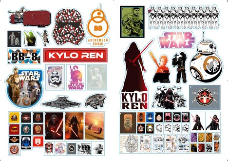 「STAR WARS SPECIAL STICKER BOOK」ステッカーページ一例 (c)&TM Lucasfilm Ltd
