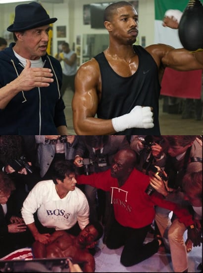 「クリード チャンプを継ぐ男」（上）、「ロッキー4 炎の友情」（下）