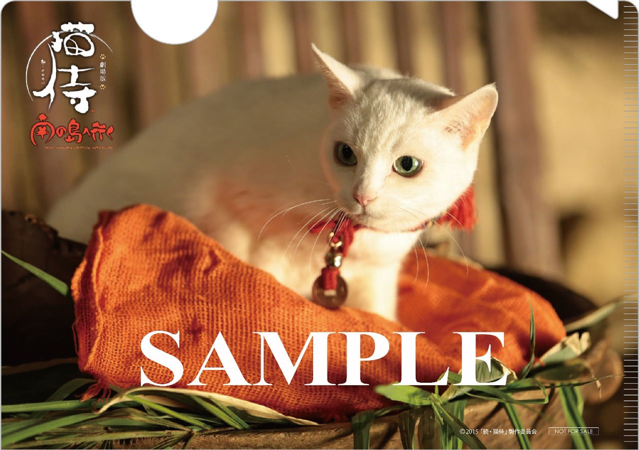 「猫侍 南の島へ行く」楽天ブックス限定特典の「玉之丞さまA5クリアファイル」。(c)2015「続・猫侍」製作委員会