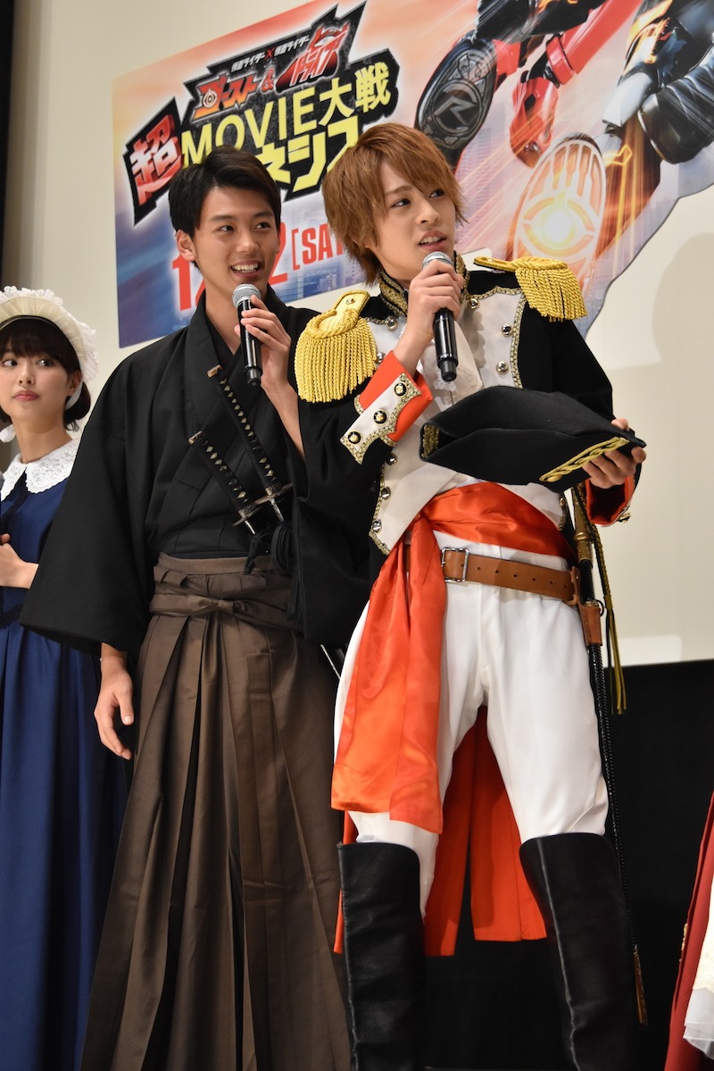「仮面ライダー×仮面ライダー ゴースト＆ドライブ 超MOVIE大戦ジェネシス」完成披露上映会の様子。