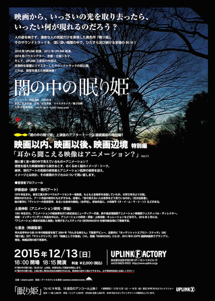 「闇の中の眠り姫」チラシ裏面 (c)2007 charm point